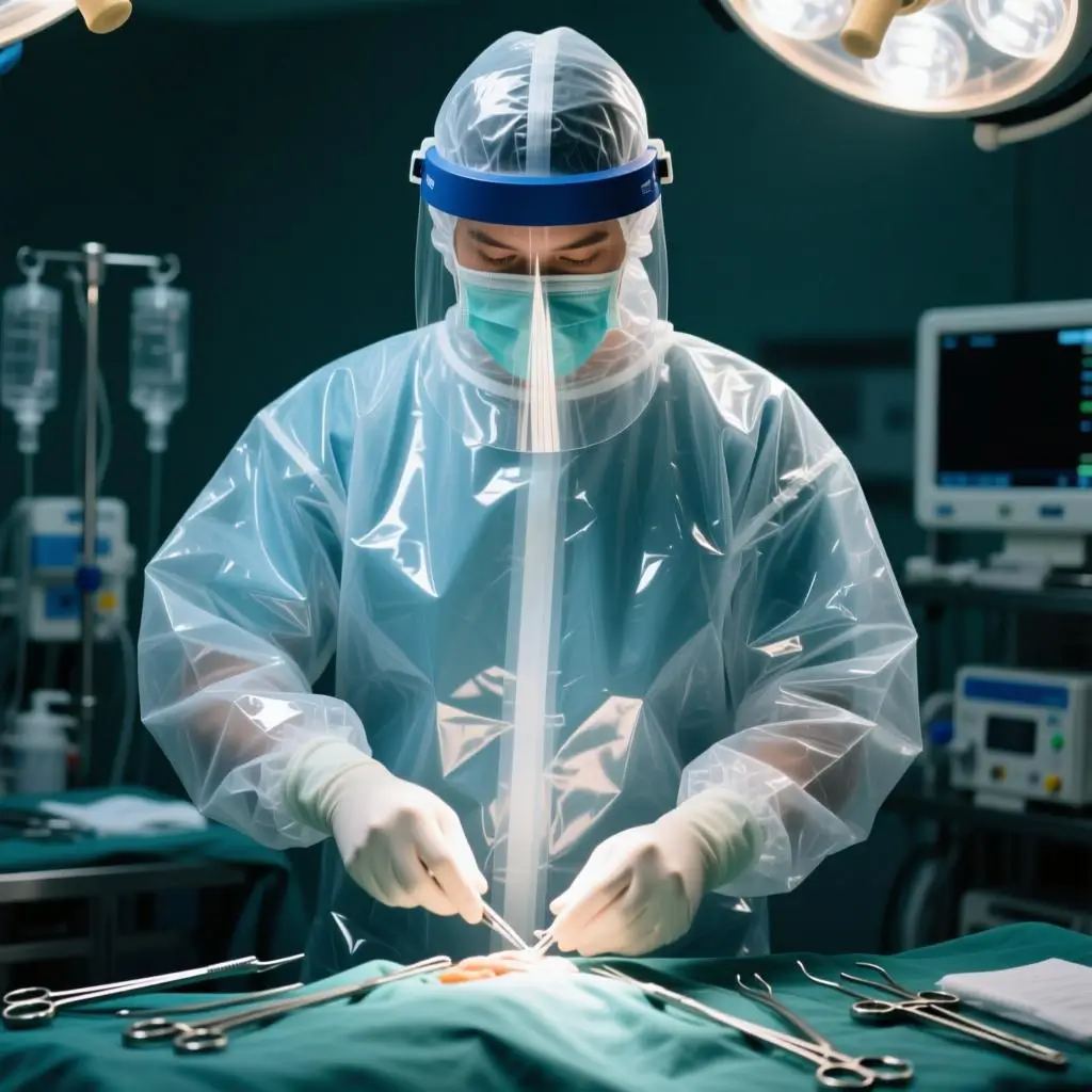 Medical protective gown TPU film